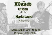 Llega el dúo de Cristian Vitale con María Laura Albariño, el sábado en Feria "El Salón"